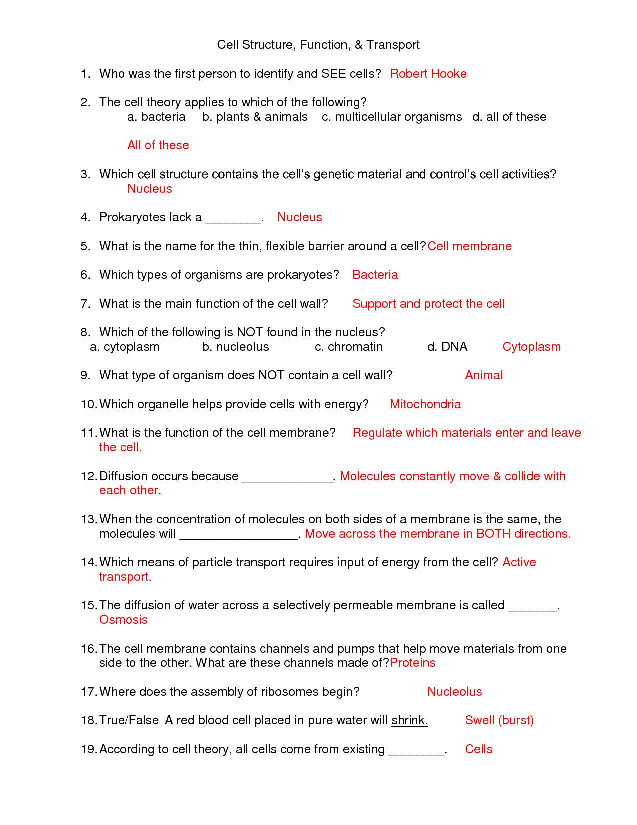 Cellular Transport Worksheet Section A Cell Membrane Structure Answer Key together with Cell Membrane Worksheet Answer Key Choice Image Worksheet for Kids
