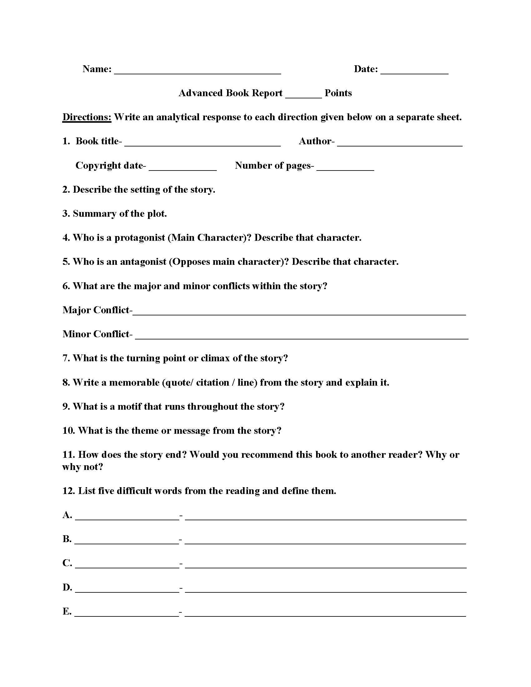 Character Traits Worksheet 3rd Grade together with First Grade Key Details Worksheet Fresh Advanced Book Report