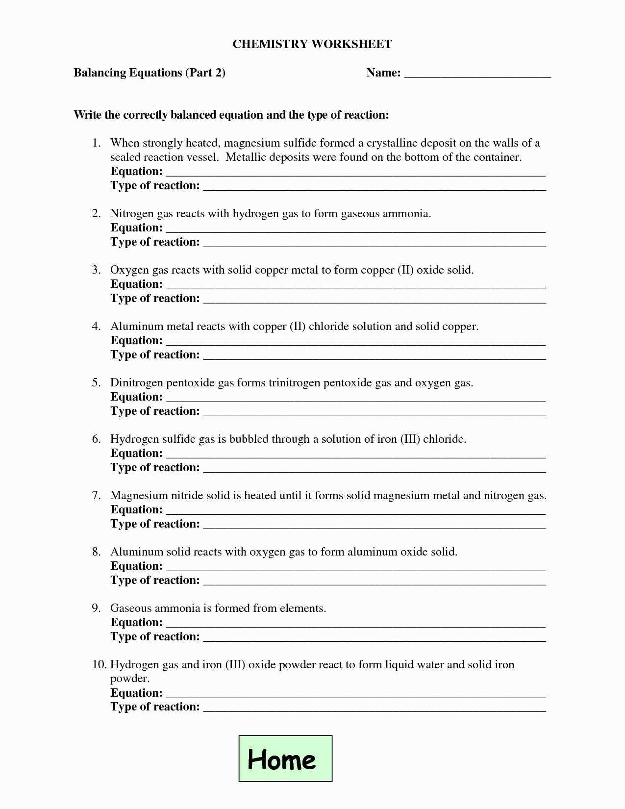 Chemical Reaction Worksheet Answers Also 14 Luxury Teacher Worksheets
