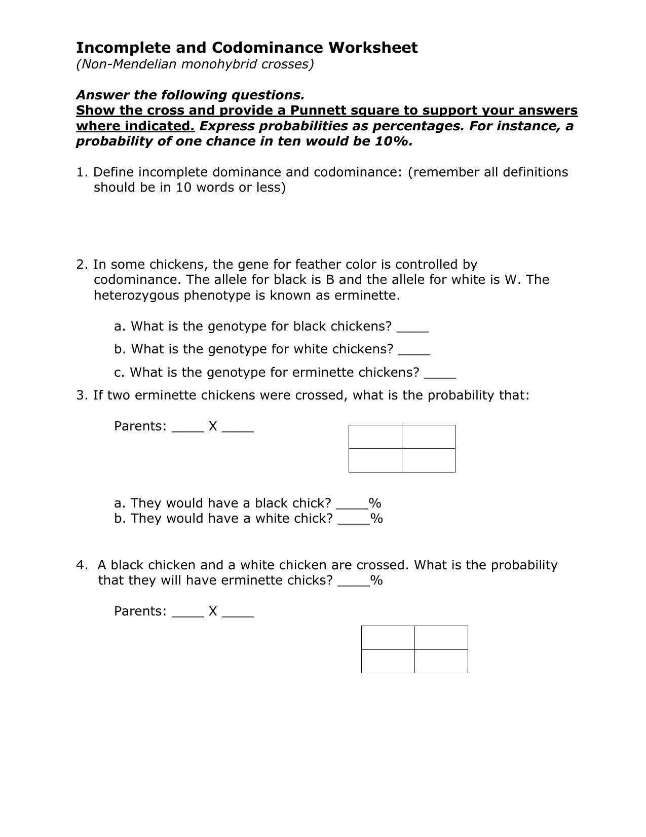 Codominance Incomplete Dominance Worksheet Answers Also Codominance In Plete Dominance Worksheet Answers Inspirational In