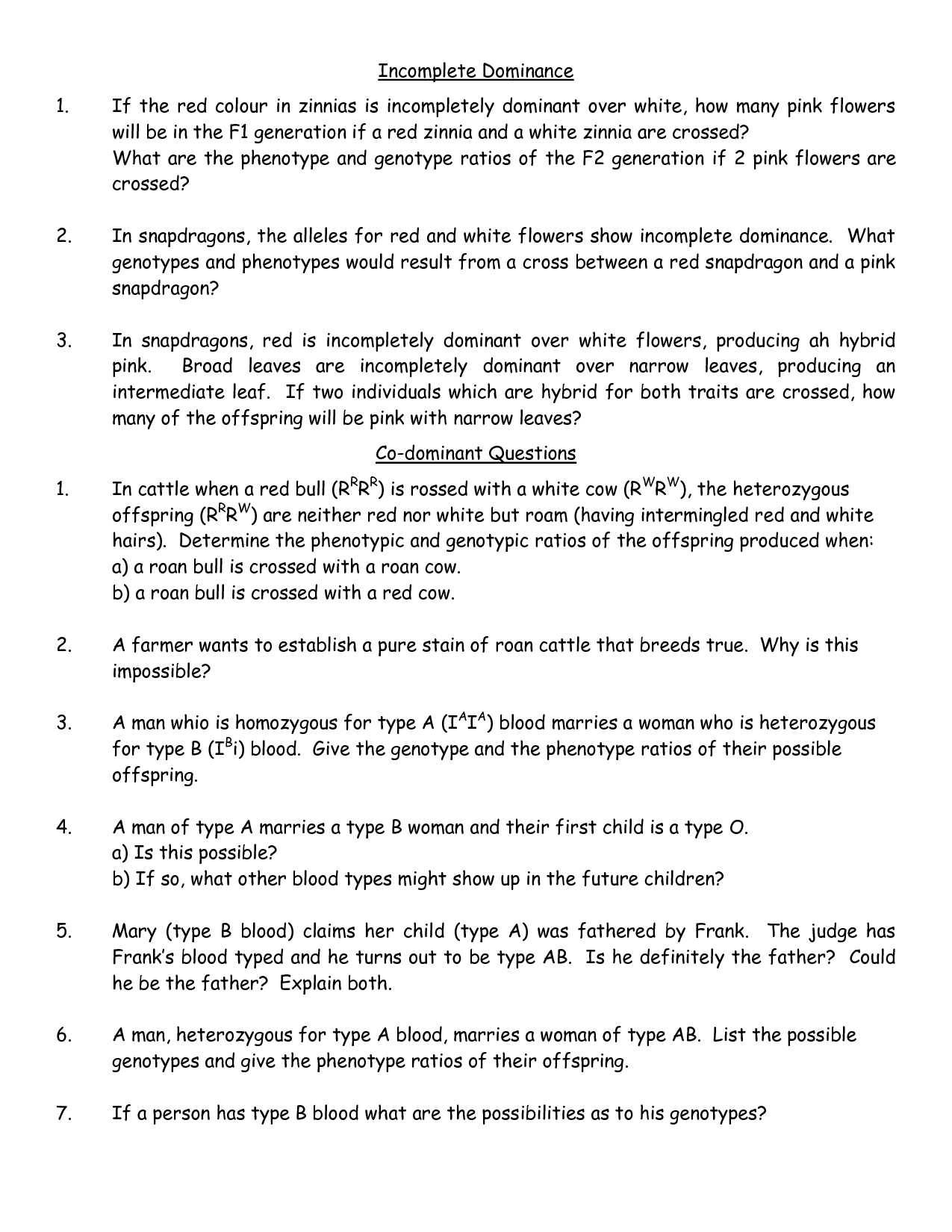 Codominance Worksheet Blood Types as Well as 41 Codominance Worksheet Blood Types Answers 16 Best