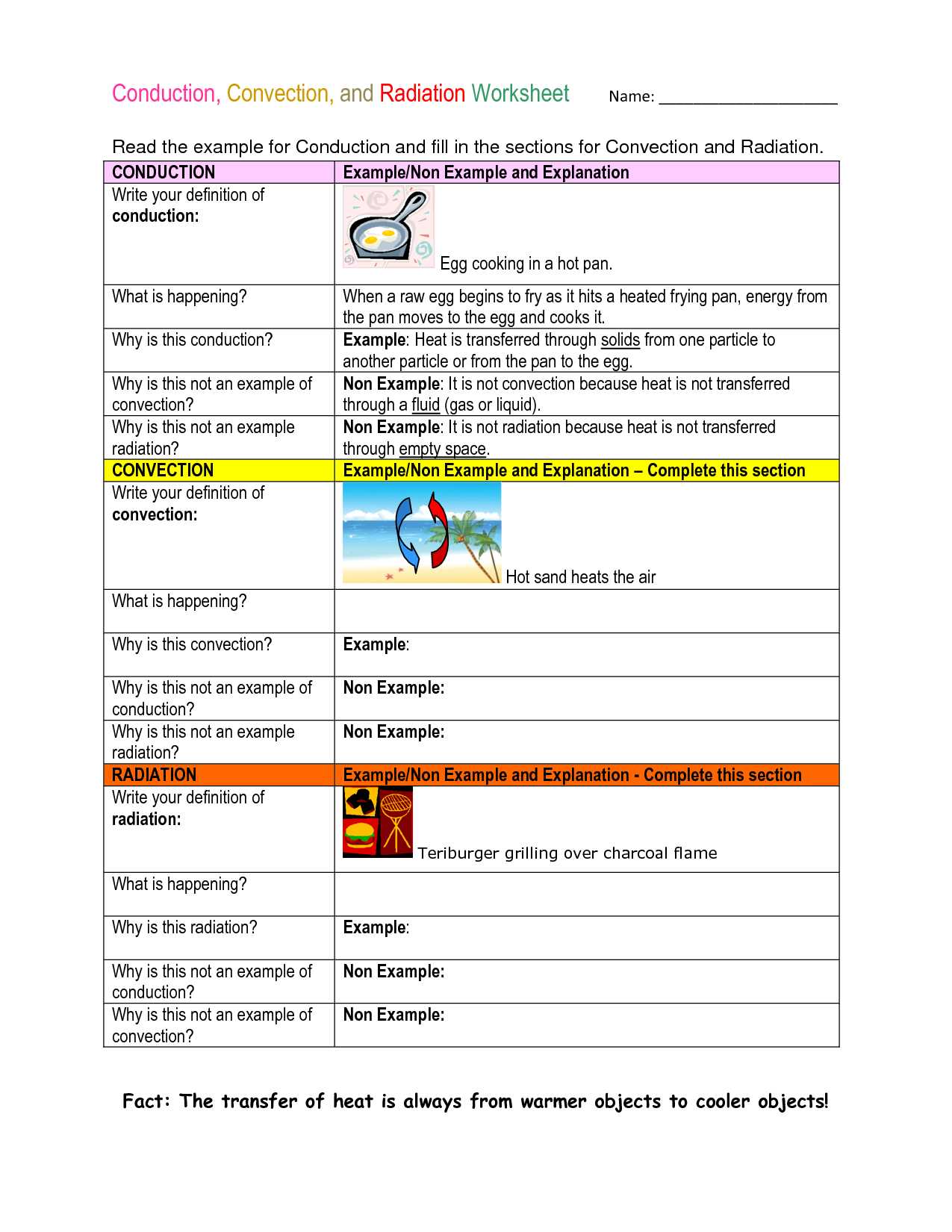 Conduction Convection or Radiation Worksheet Answers or Radiation Convection Conduction Worksheet the Best Worksheets Image