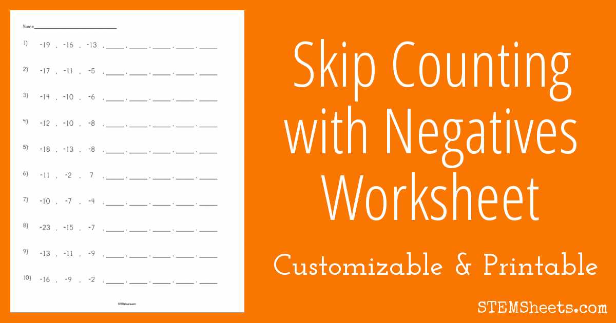 Counting Techniques Worksheet Along with Skip Counting with Negatives Worksheet