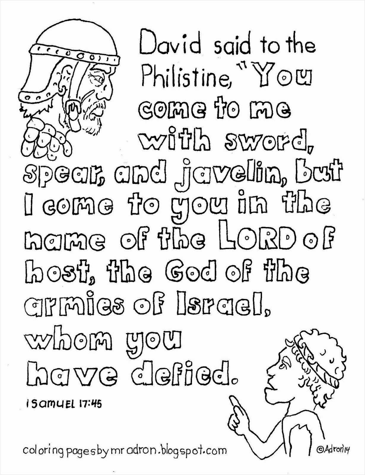 David and Goliath Worksheets Along with David and Goliath Coloring Heathermarxgallery