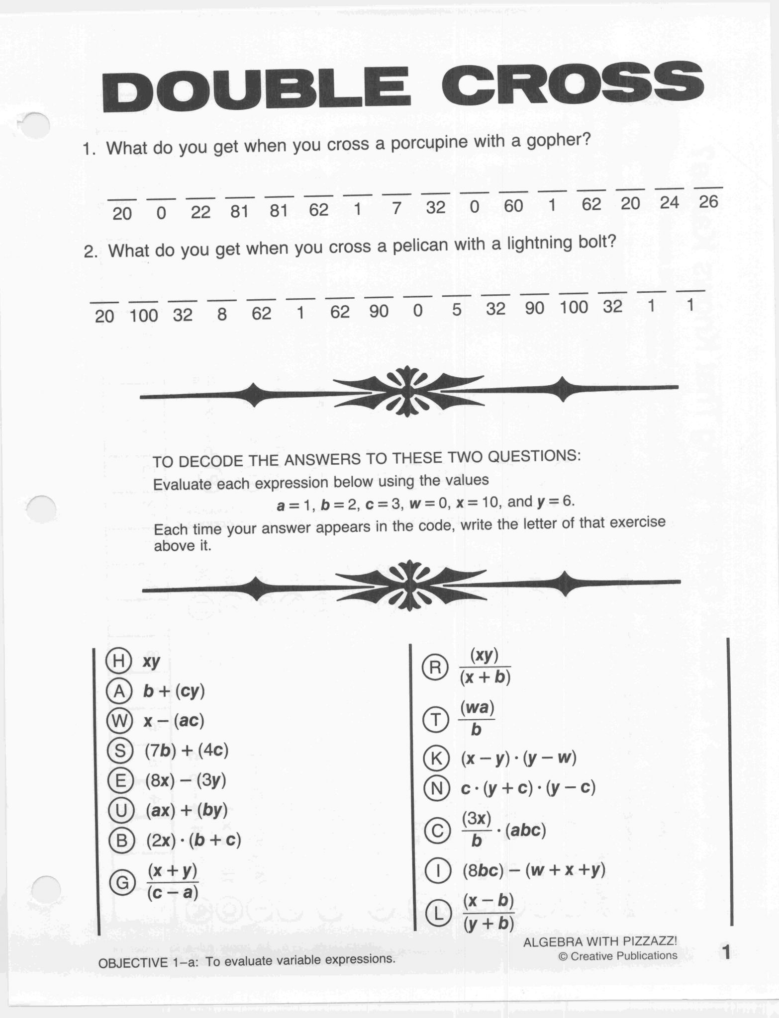 Did You Hear About Math Worksheet Algebra with Pizzazz Answers together with attractive Daffynition Decoder Math Worksheet Answers S