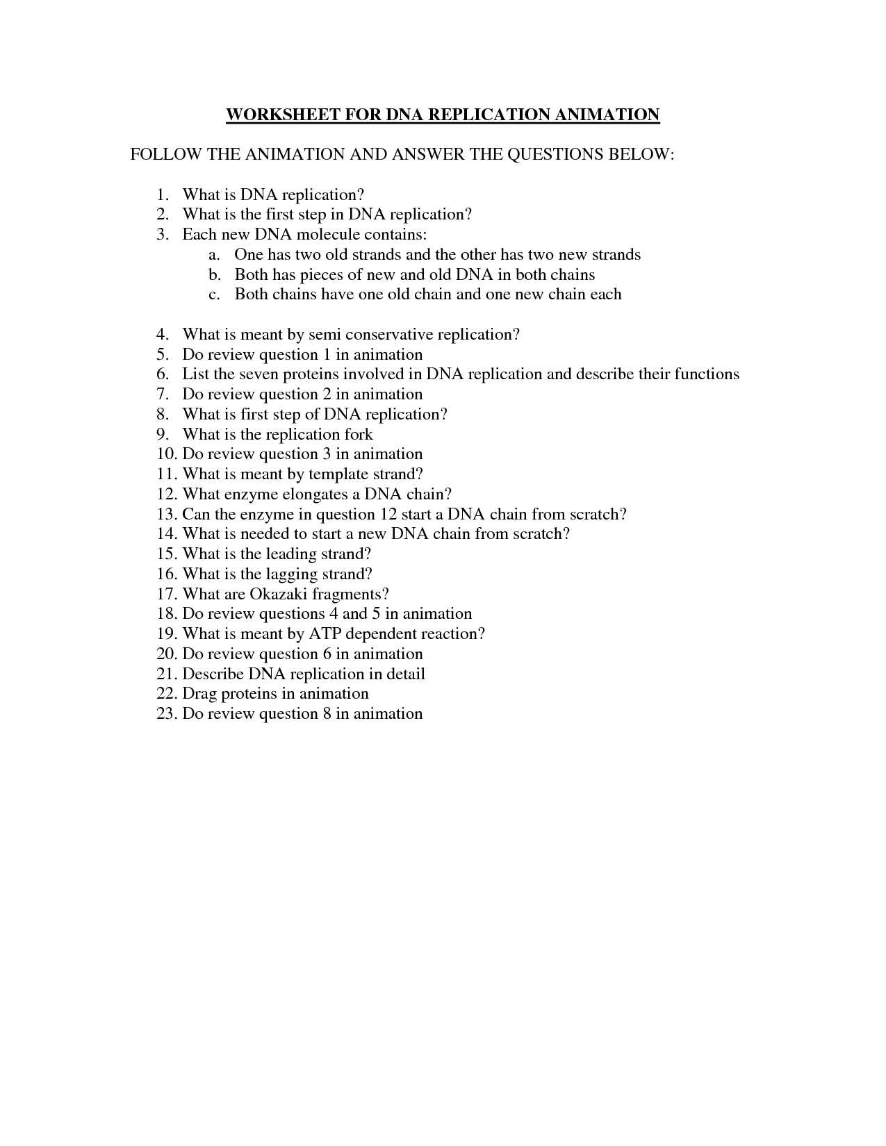 Dna Replication Review Worksheet Answers with Dna Replication Review Worksheet Choice Image Worksheet for Kids