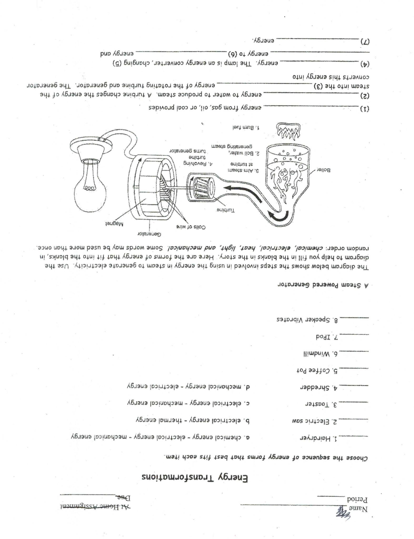 Energy Transformation Worksheet Answers and Energy Transformation Worksheet Pdf Sewdarncute