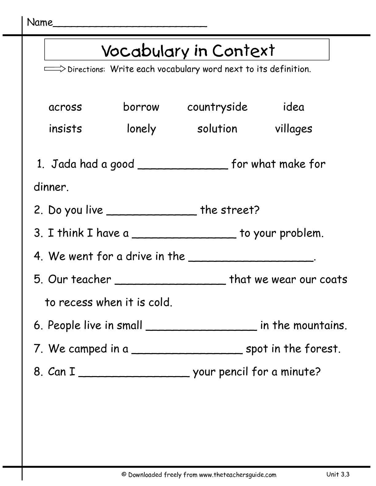 English to Metric Conversion Worksheet as Well as 6th Grade Vocabulary Worksheets Elegant English Worksheet Describing