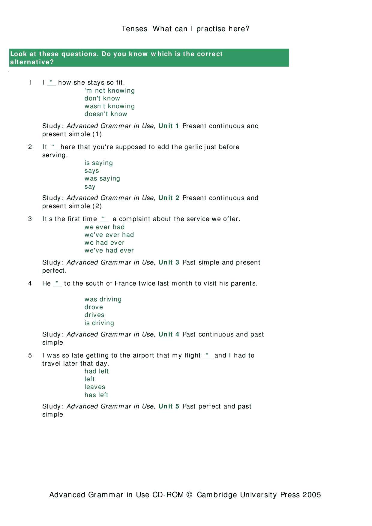 Esl Grammar Worksheets as Well as Advanced English Grammar In Use Supplementary Exercises Docsity