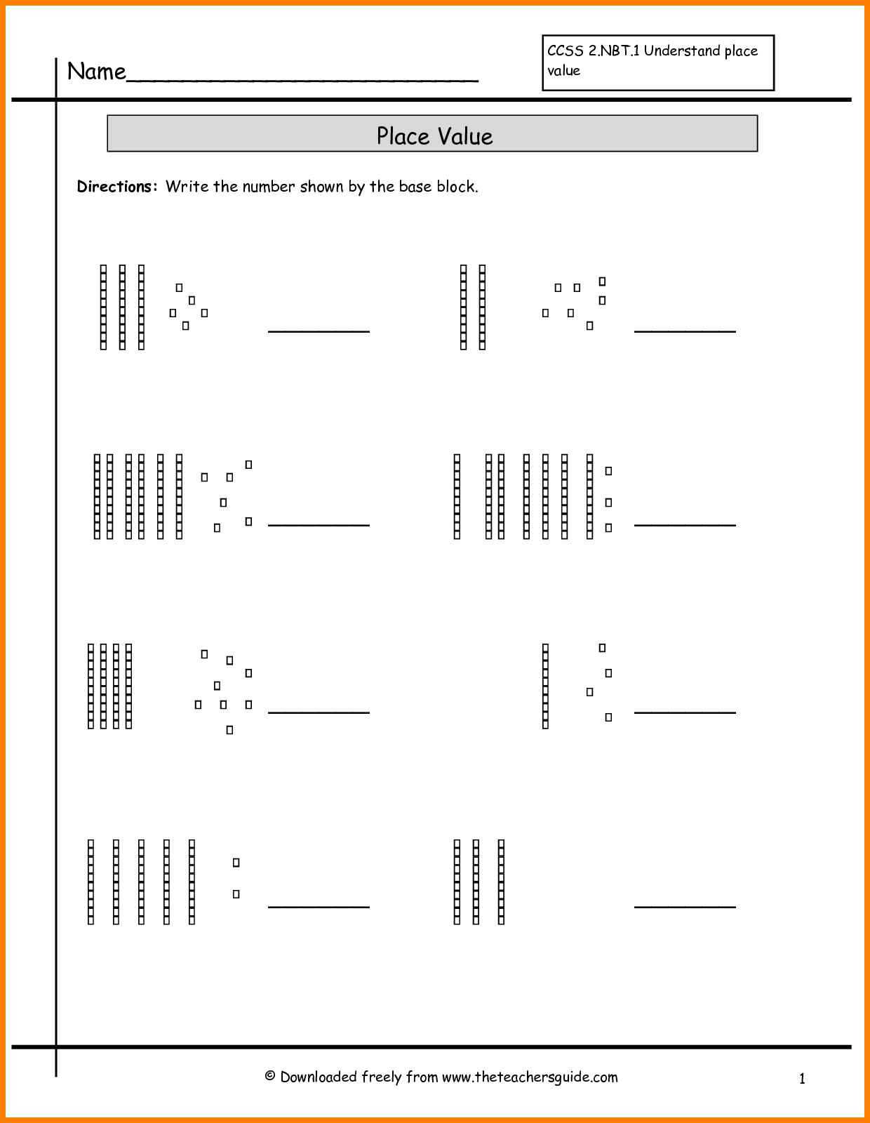 Factoring Perfect Square Trinomials Worksheet Along with Place Value Blocks Worksheets Placevalue5 001 001