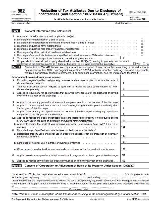Form 982 Insolvency Worksheet Along with 4 – Irs form 982 – Insolvency