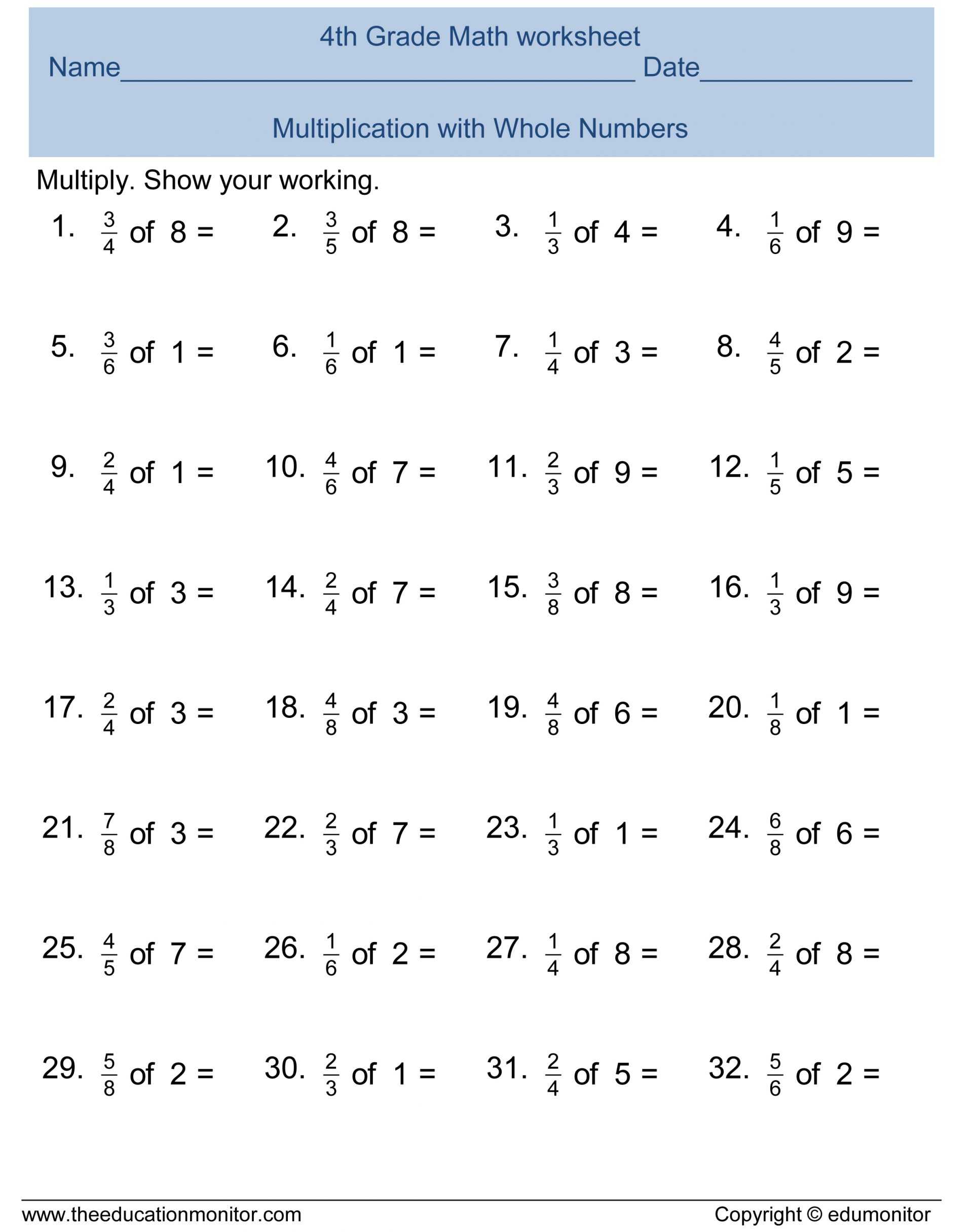 Fraction Word Problems 7th Grade Worksheet or Multiplying and Dividing Fractions Mixed Numbers Worksheet