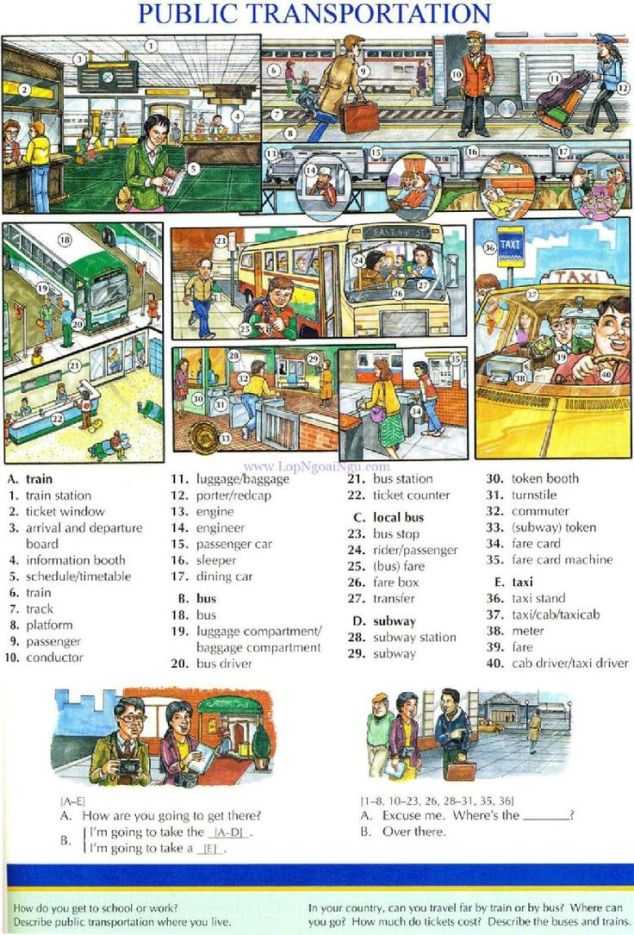Free English Worksheets with Transport and Travelling Vocabulary