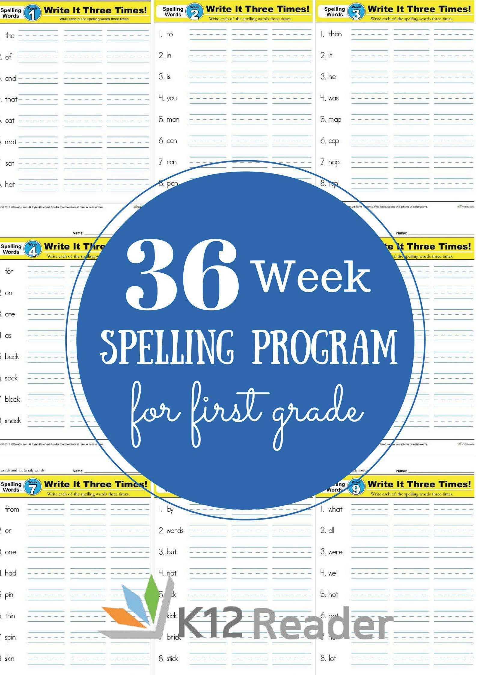 Free First Grade Spelling Worksheets Along with First Grade Spelling Words – Free 1st Grade Weekly List Worksheets