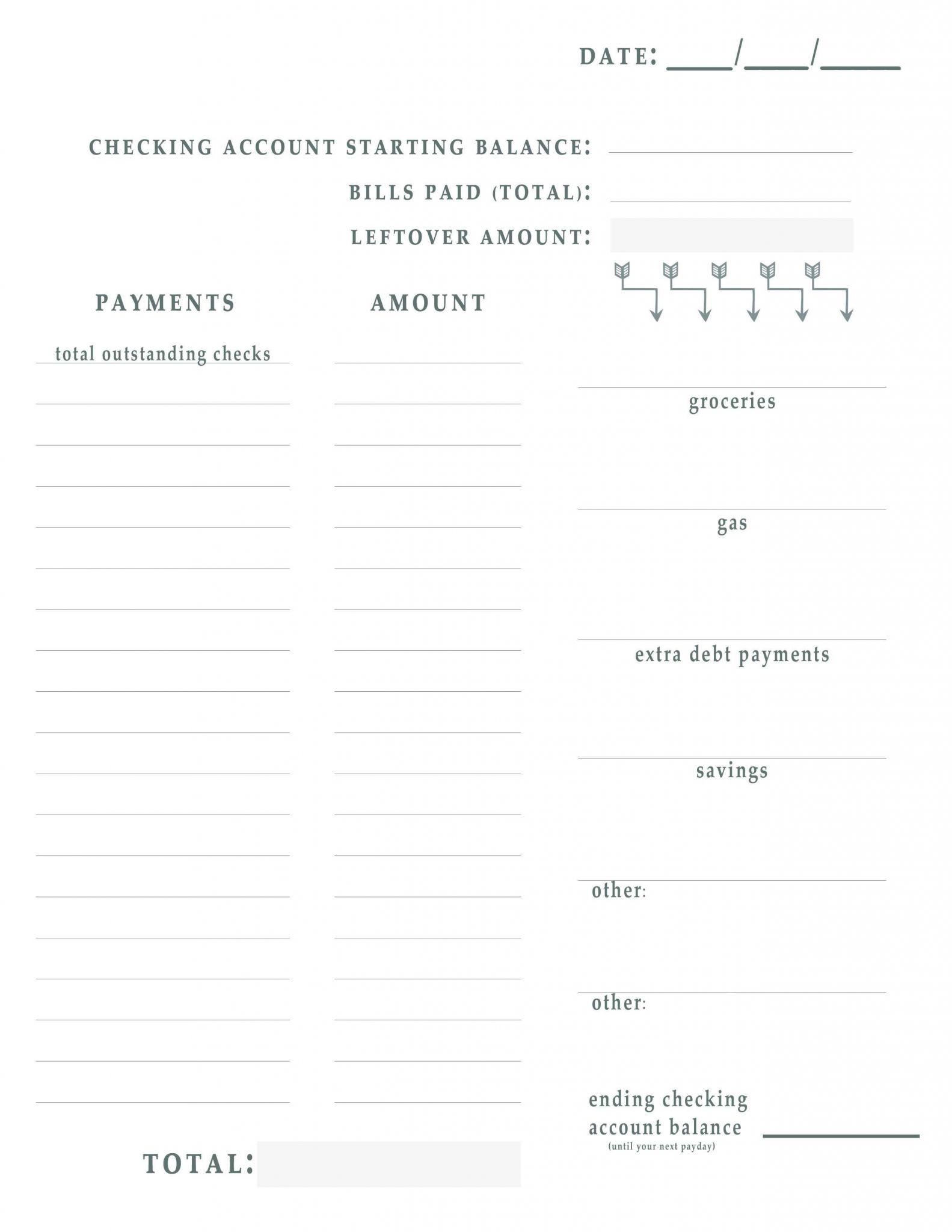 Free Printable Debt Payoff Worksheet or Bill Pay Worksheet Free Printable