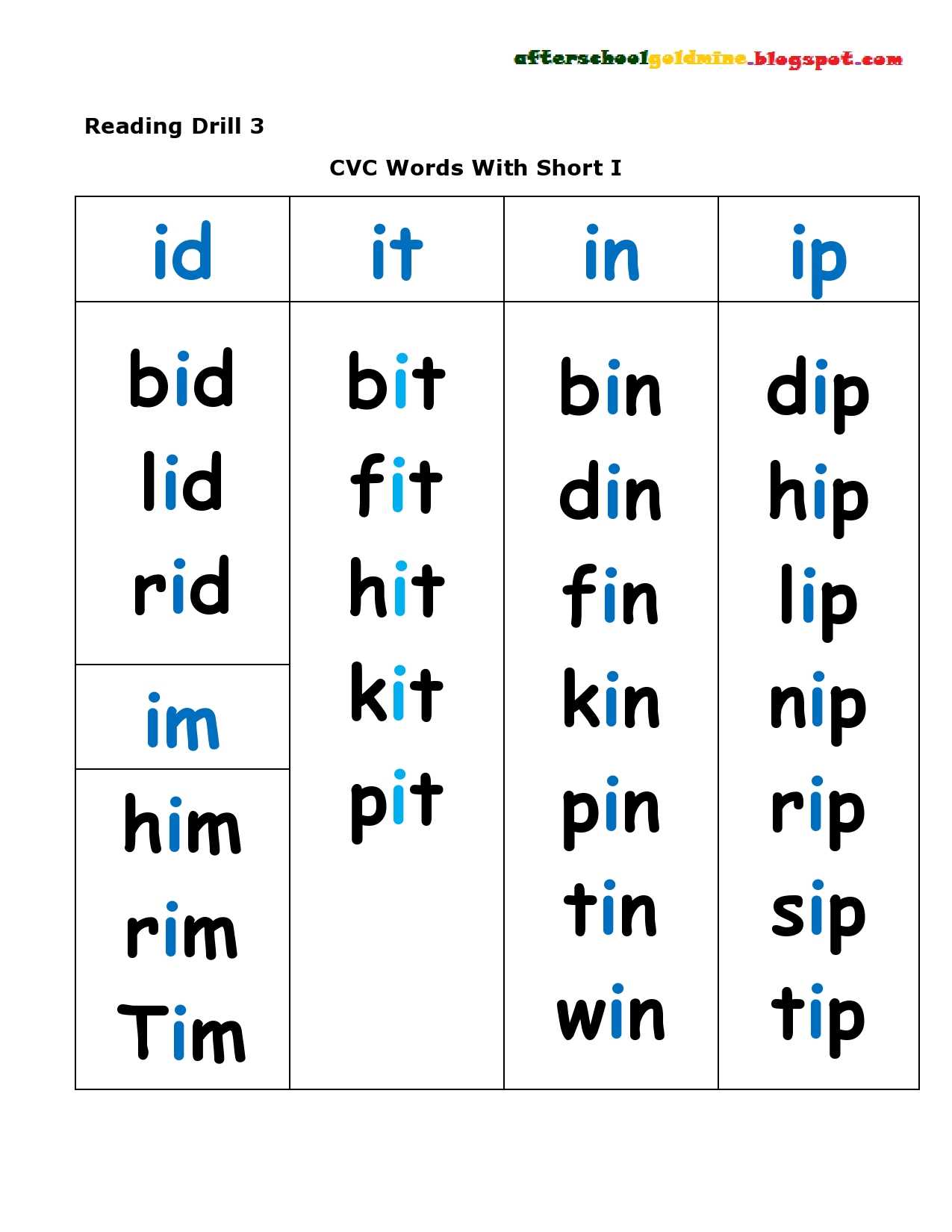 Free Sentence Scramble Worksheets or I Cvc Words and Word Picture Matching Worksheets to Print