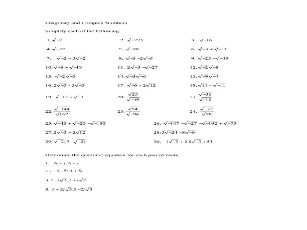 Function Table Worksheet Answer Key or 20 Beautiful Pics Algebra 2 Plex Numbers Review Worksh