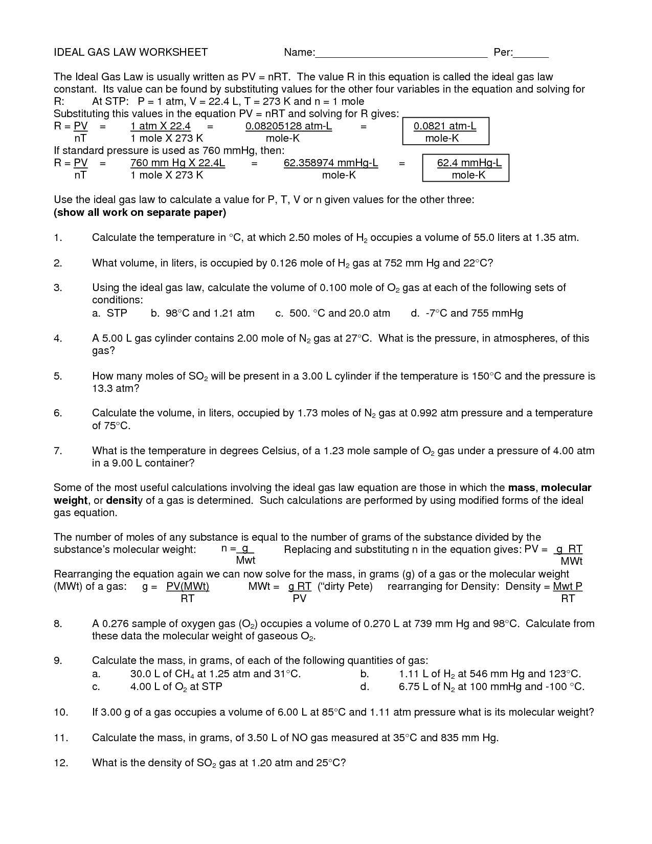 Gas Laws Practice Problems Worksheet Answers together with Gas Laws Worksheet 1 Answer Key Luxury Worksheet Templates Mixed Gas