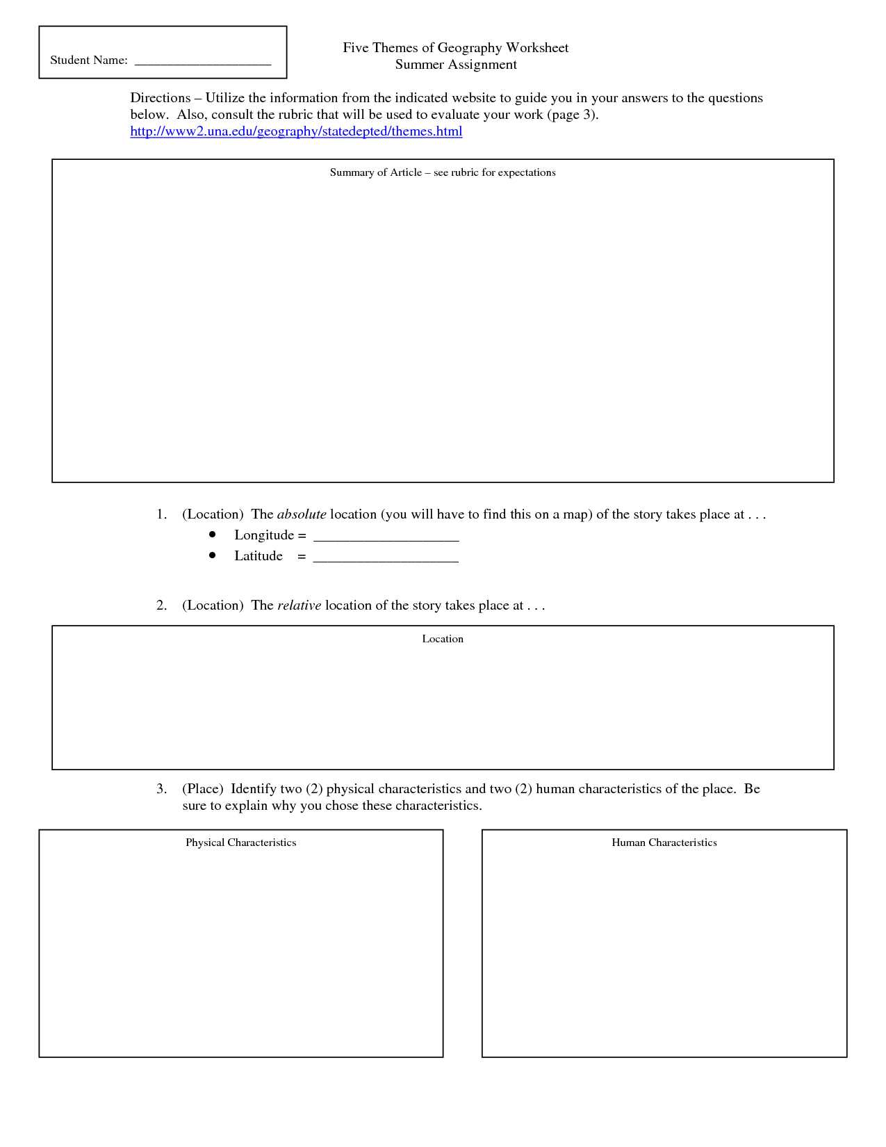 Geography Worksheets High School Along with 18 Best Of Five themes Geography Worksheets 5
