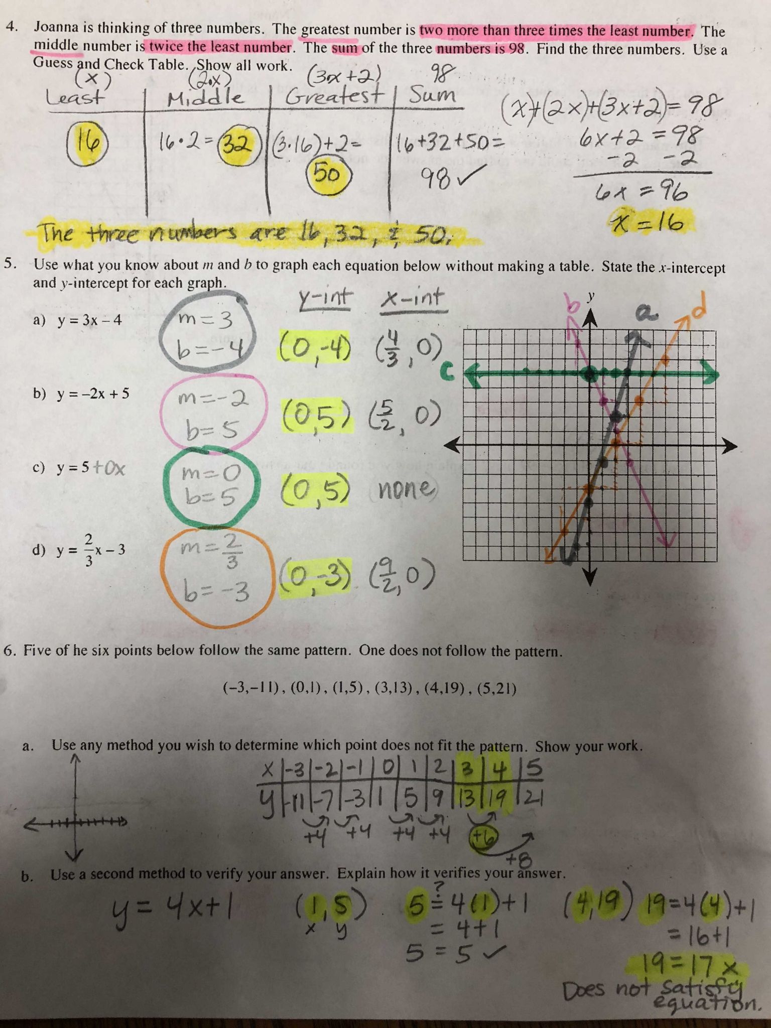 Graphing Using Intercepts Worksheet Answers Also 8th Grade Resources – Mon Core Math