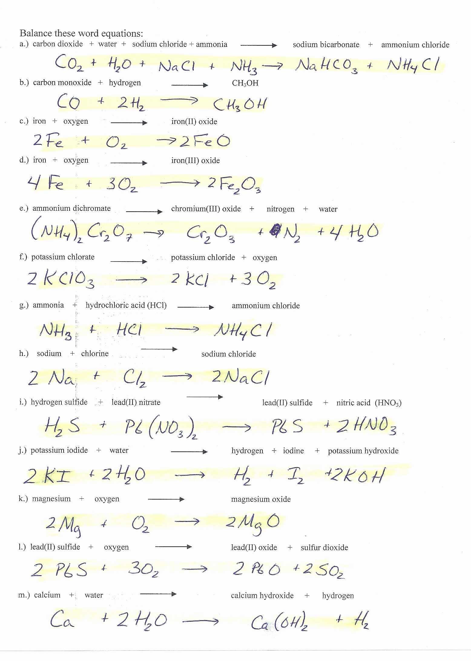 High School Chemistry Worksheets with Free Middle School Worksheets Others Free Worksheet Daily
