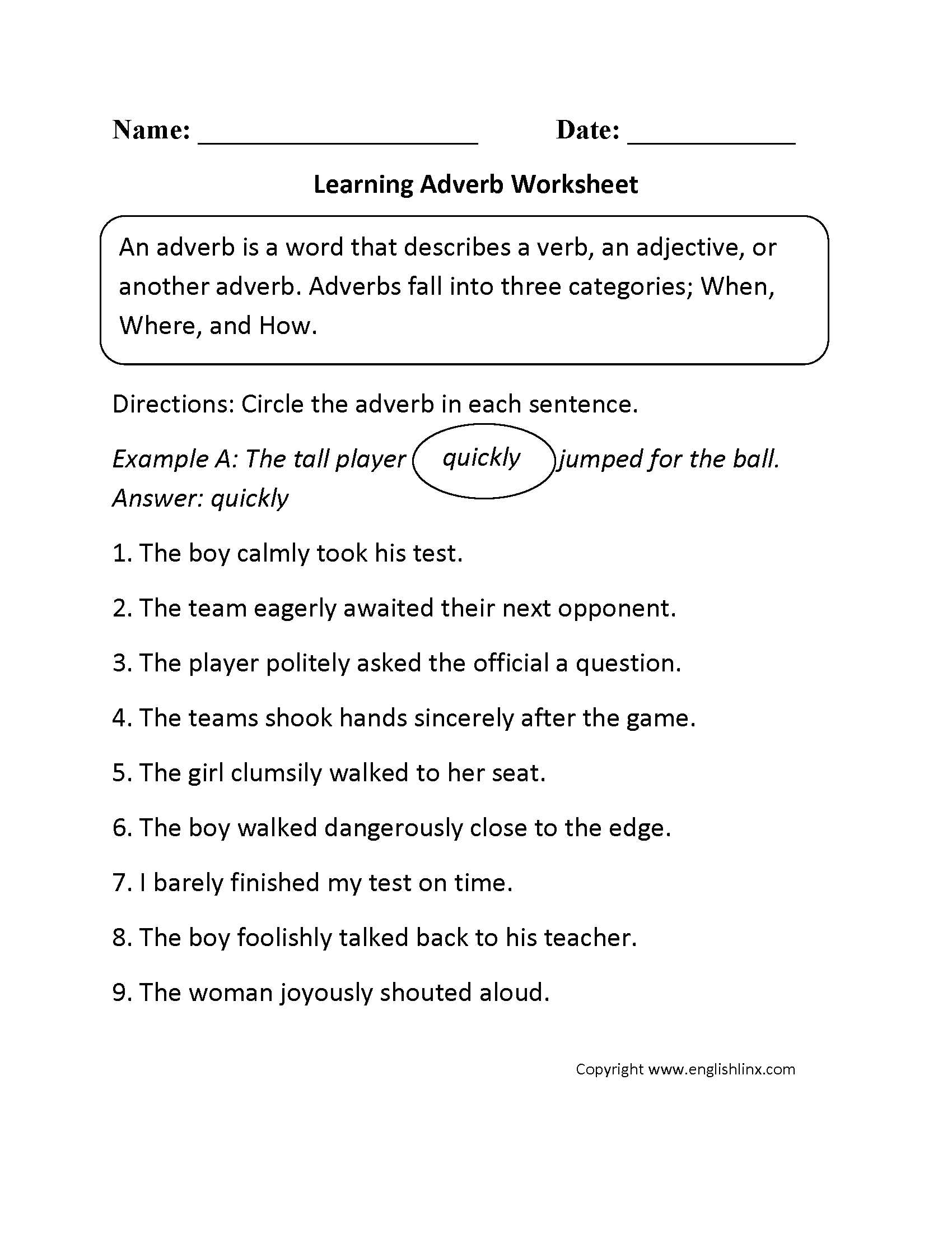 Identifying Parts Of Speech Worksheet with Free Parts Speech Worksheets the Best Worksheets Image Collection