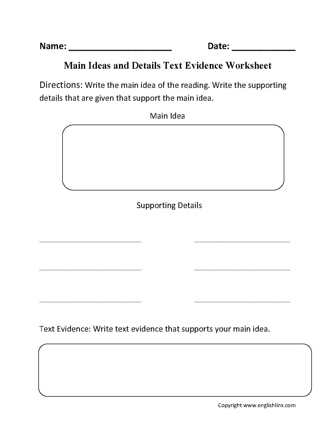 Inferences Worksheet 1 together with Main Idea Worksheets Englishlinx Board