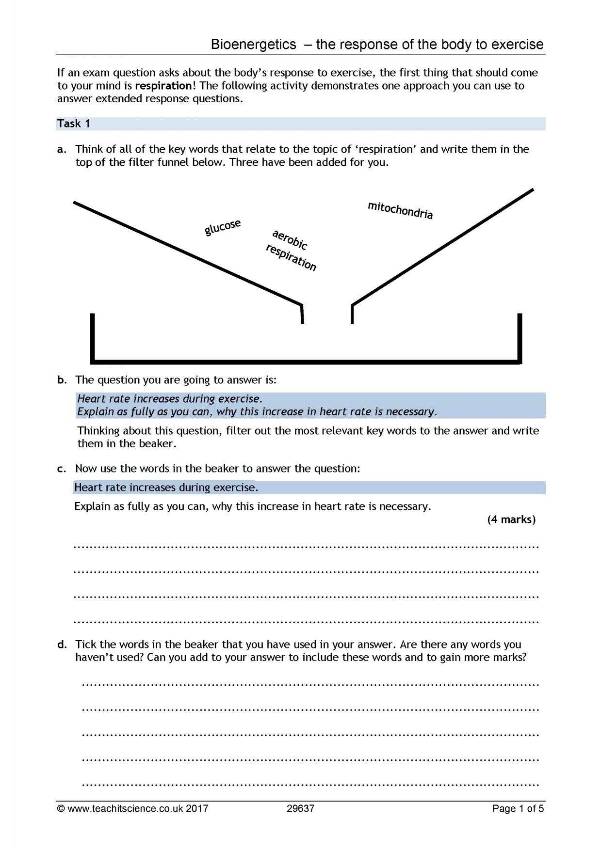 Interpreting Graphics Worksheet Answers Chemistry as Well as Cells organs and Systems Ks4 Search Results Teachit Science