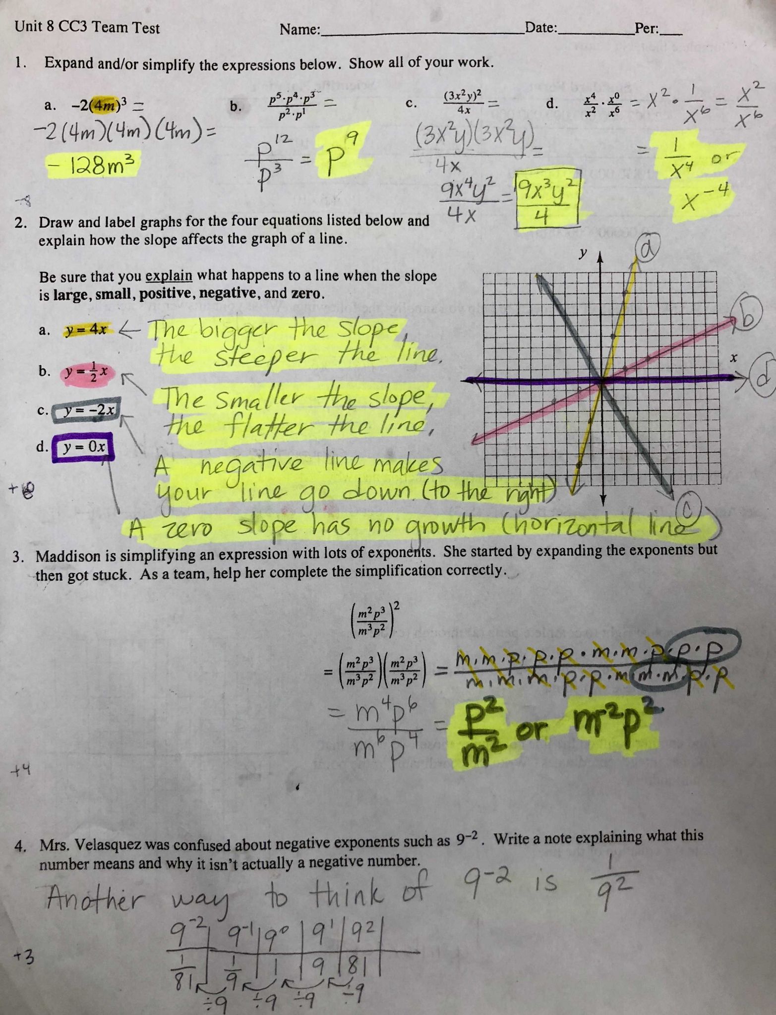 Interpreting Graphs Worksheet Answer Key Along with 8th Grade Resources – Mon Core Math