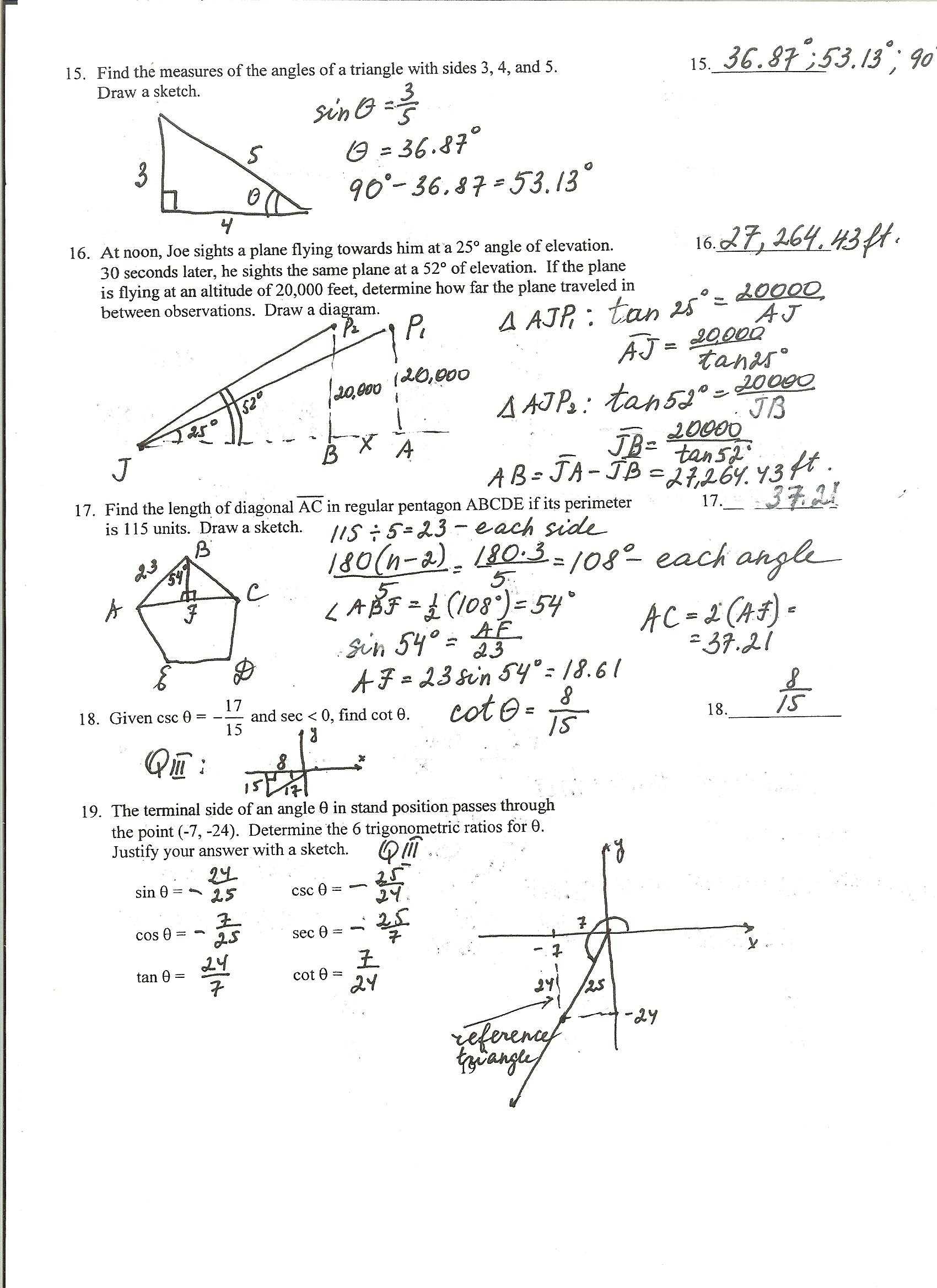 Inverse Functions Worksheet Answer Key Also Precalculus Honors