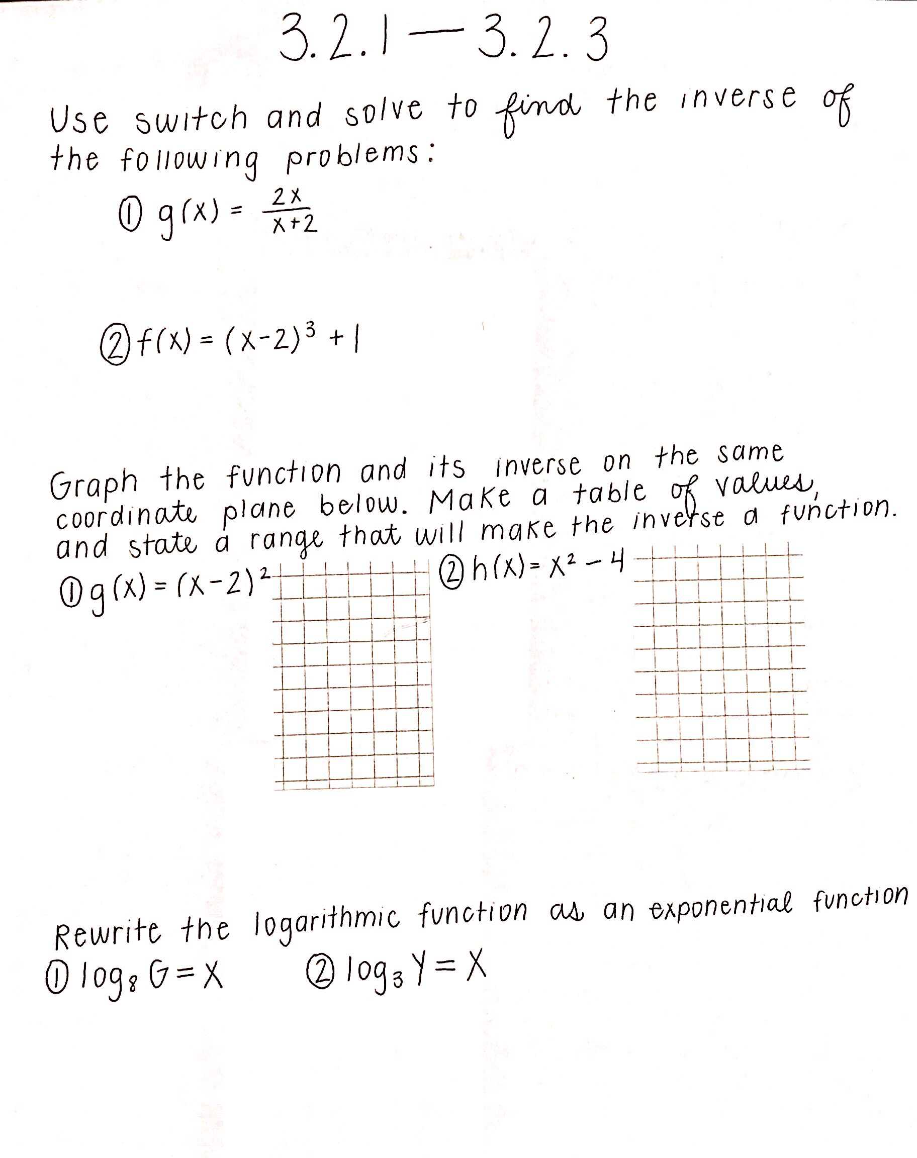 Inverse Functions Worksheet Answer Key or Ms Springer Wilson S Precalc Archives 2018 January