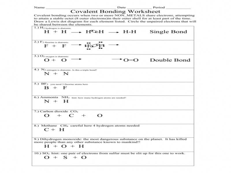 Ionic Bond Practice Worksheet Answers with Identifying Ionic and Covalent Bonds Worksheet Worksheets