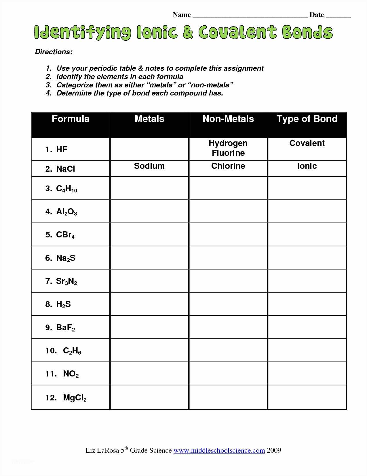 Ionic Compounds Worksheet Answers and 32 Naming Ionic Pounds Worksheet Answer Key Document Design