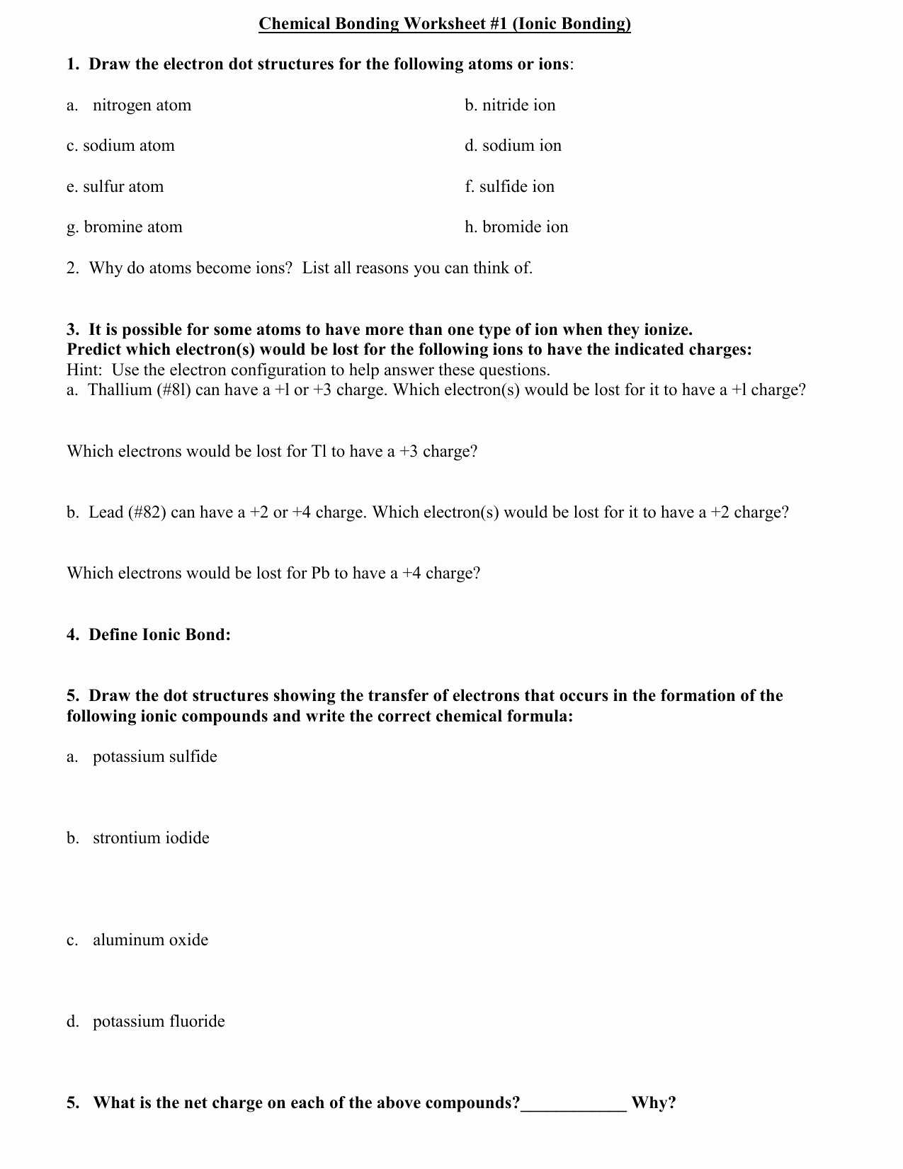 Ions and Ionic Compounds Worksheet Answer Key or Chemical Bonding Worksheet Answer Key 6 3 Periodic Trends Worksheet