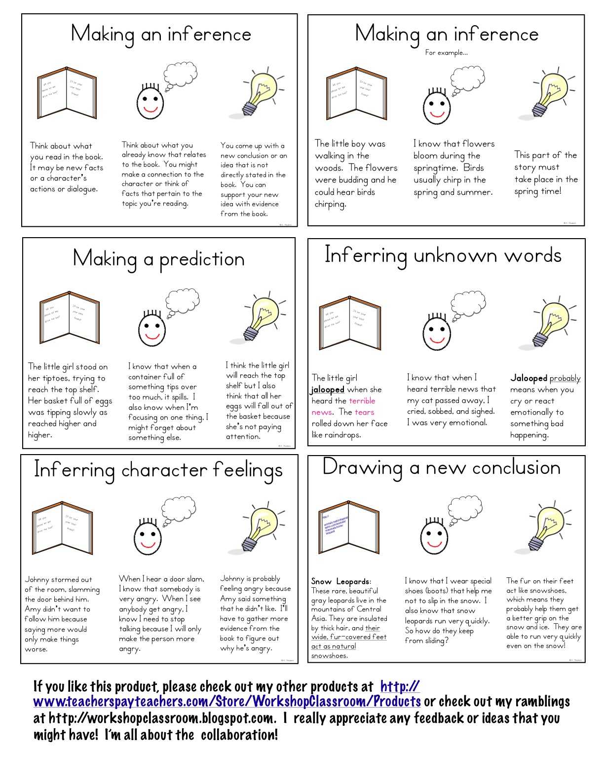 Kindergarten Comprehension Worksheets and Workshop Classroom Making Inferences Mini Lessons