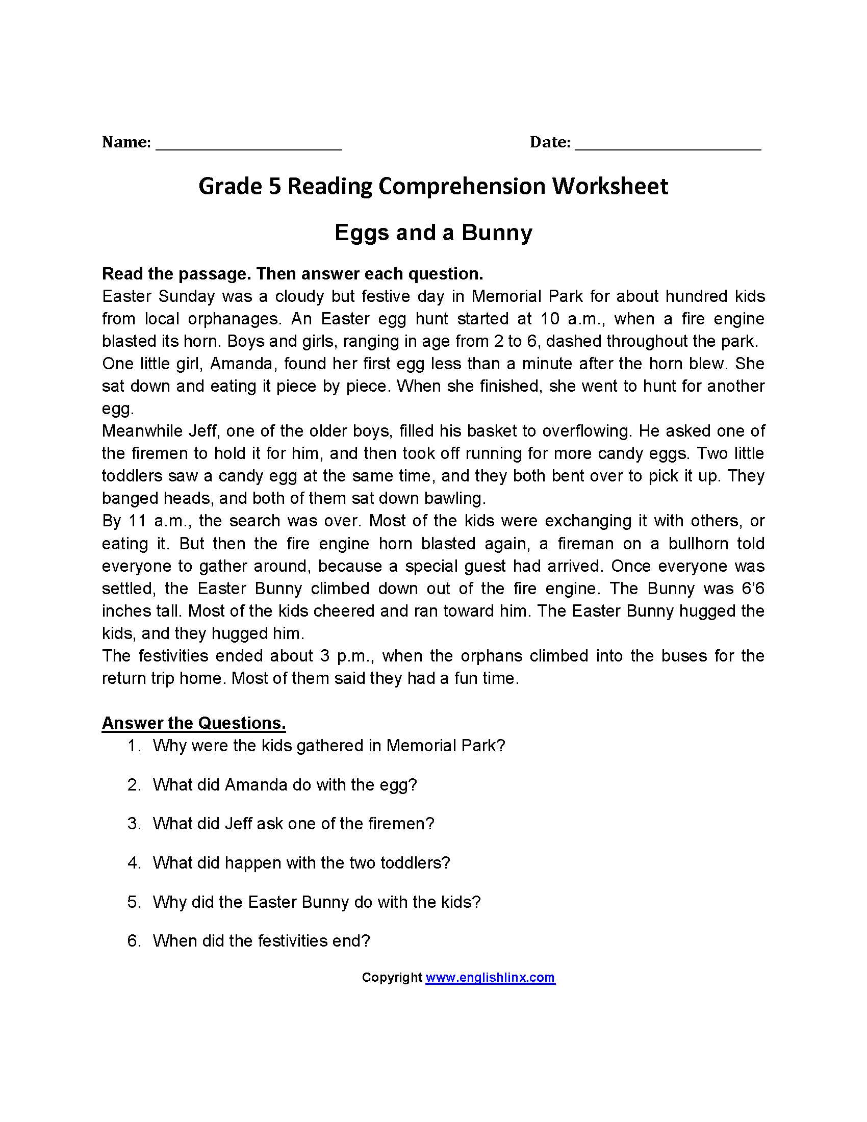 Kindergarten Reading Worksheets Pdf with Easter Reading Prehension Worksheets Pdf Math Colouring Sheets