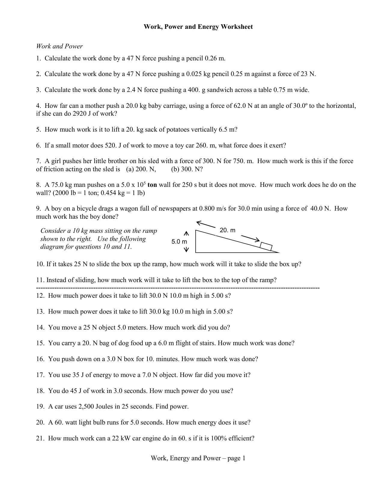 Kinetic and Potential Energy Worksheet Pdf together with Worksheet Electricity Pdf Kidz Activities