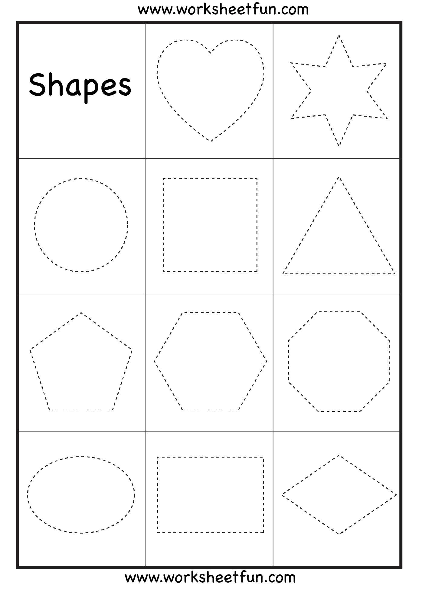Learning Letters and Numbers Worksheets Also Preschool Shapes Tracing Worksheet