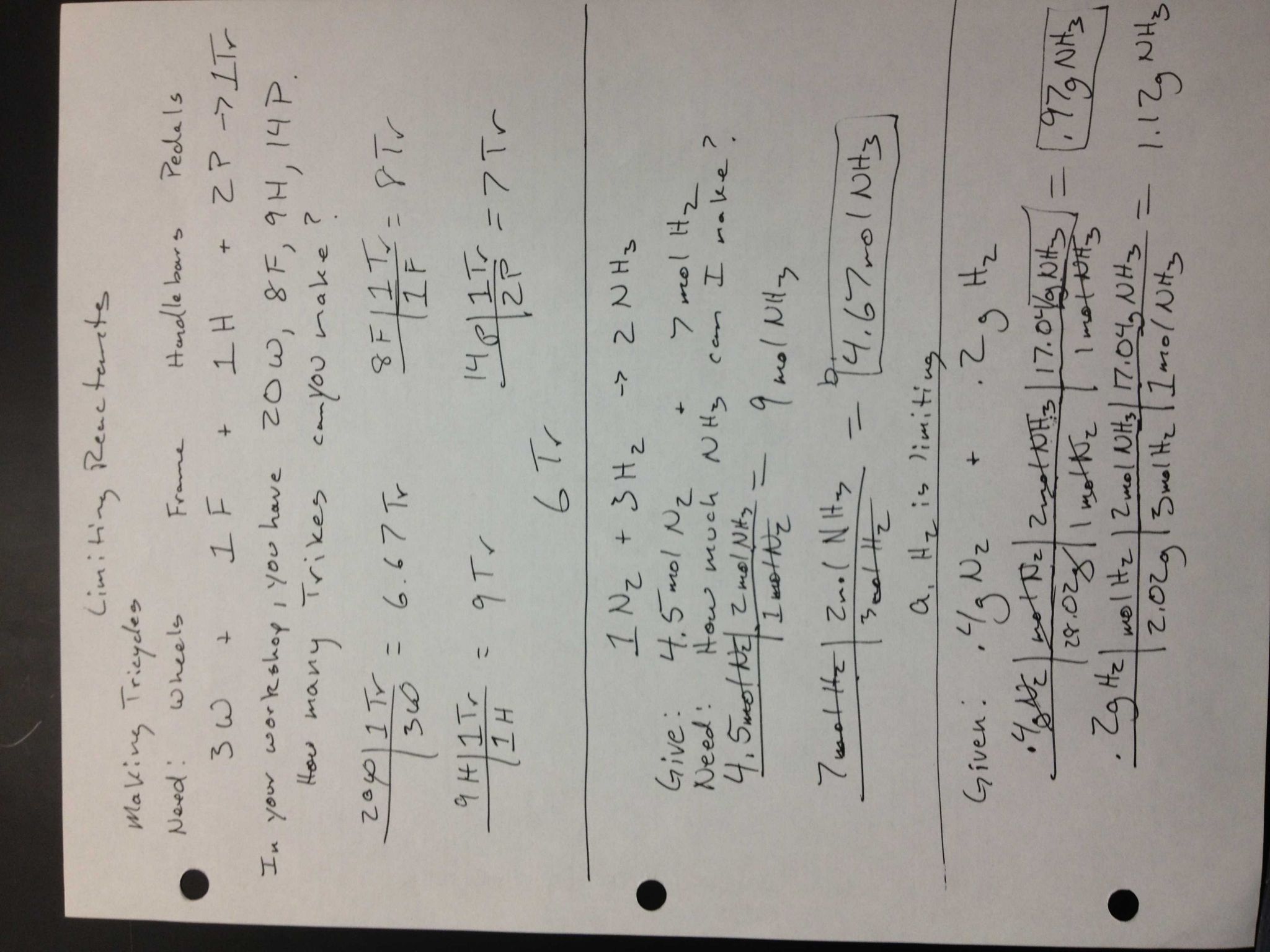 Limiting Reagent Worksheet 2 or assignments