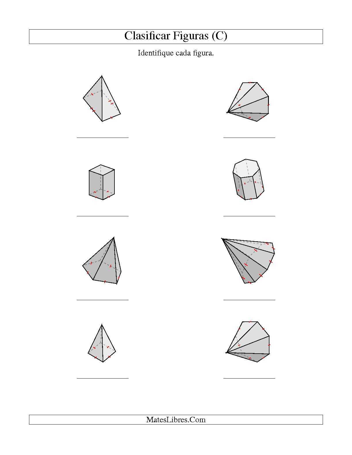 Lines Of Symmetry Worksheet Along with La Hoja De Ejercicios De Clasificar Prismas Y Pirámides C De La