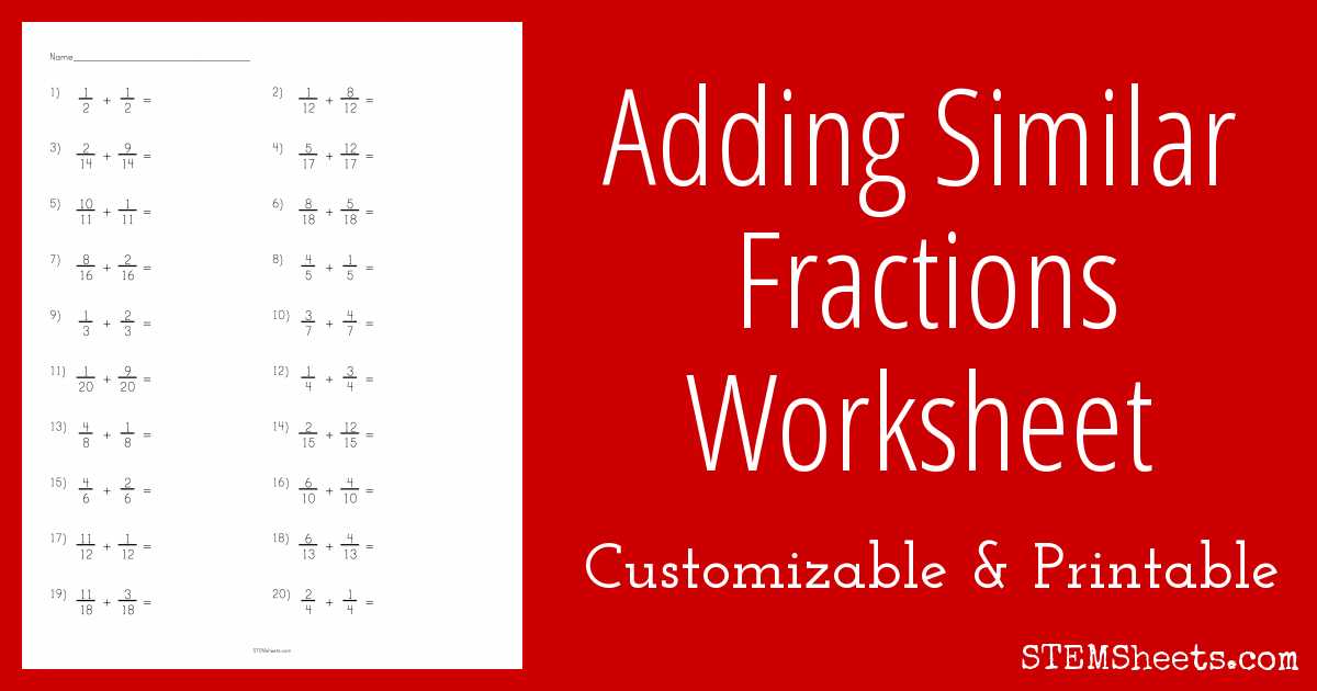 Math Worksheet Generator Free Along with Adding Similar Fractions Worksheet