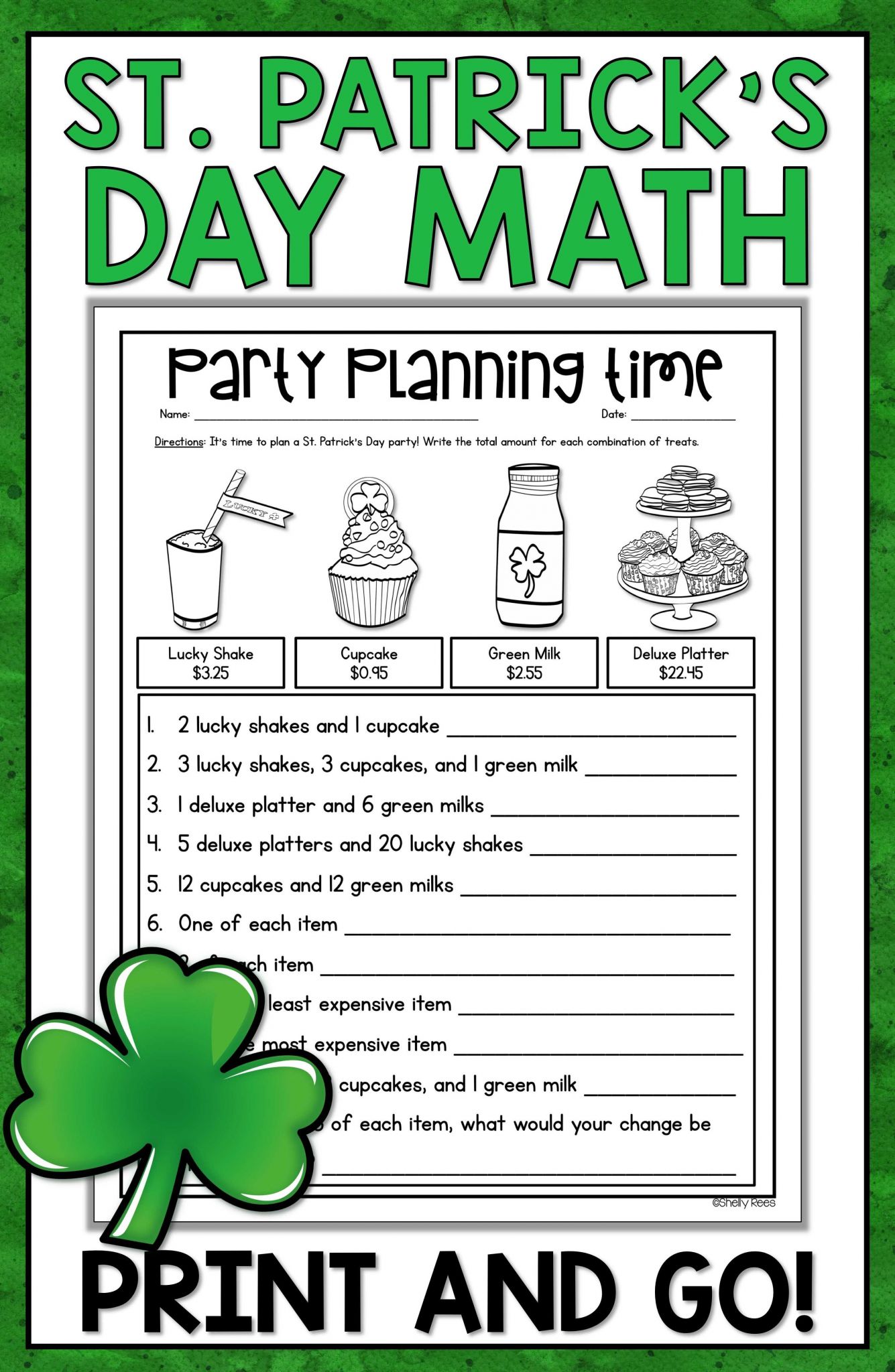 Measure Up Worksheet and St Patrick S Day Math Activities