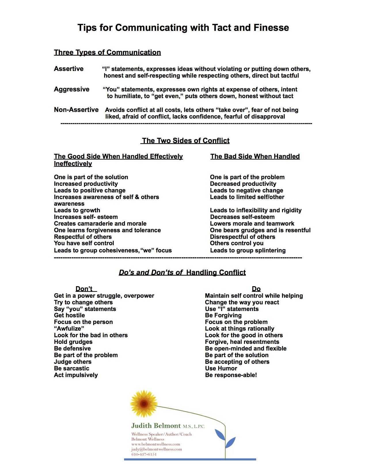 Mental Health Group Worksheets and Munication Tips for Healthy Interpersonal Relationships