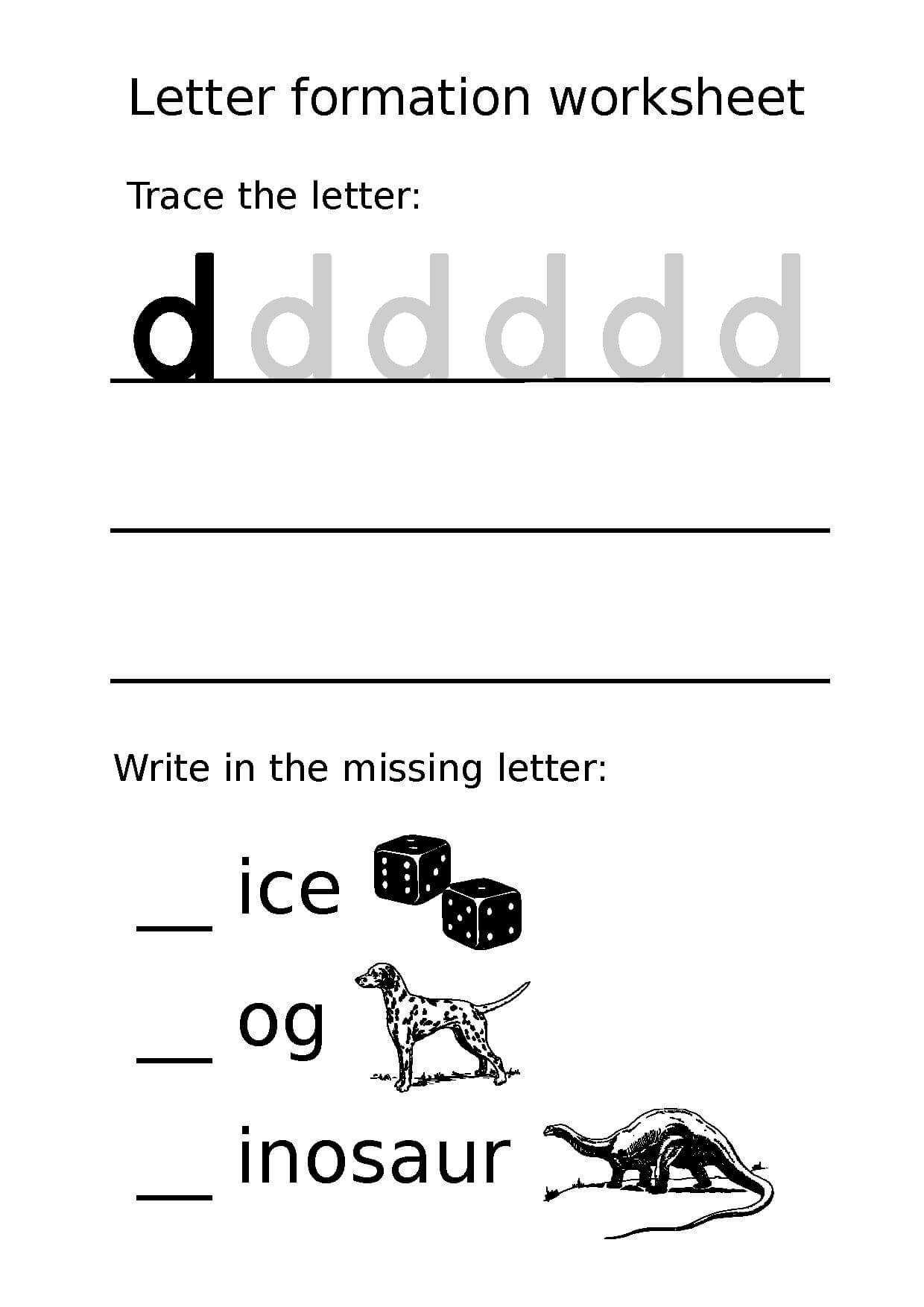 Missing Letters Worksheets or Dot Letters Unique Letter formation Worksheet Lowercase D Your