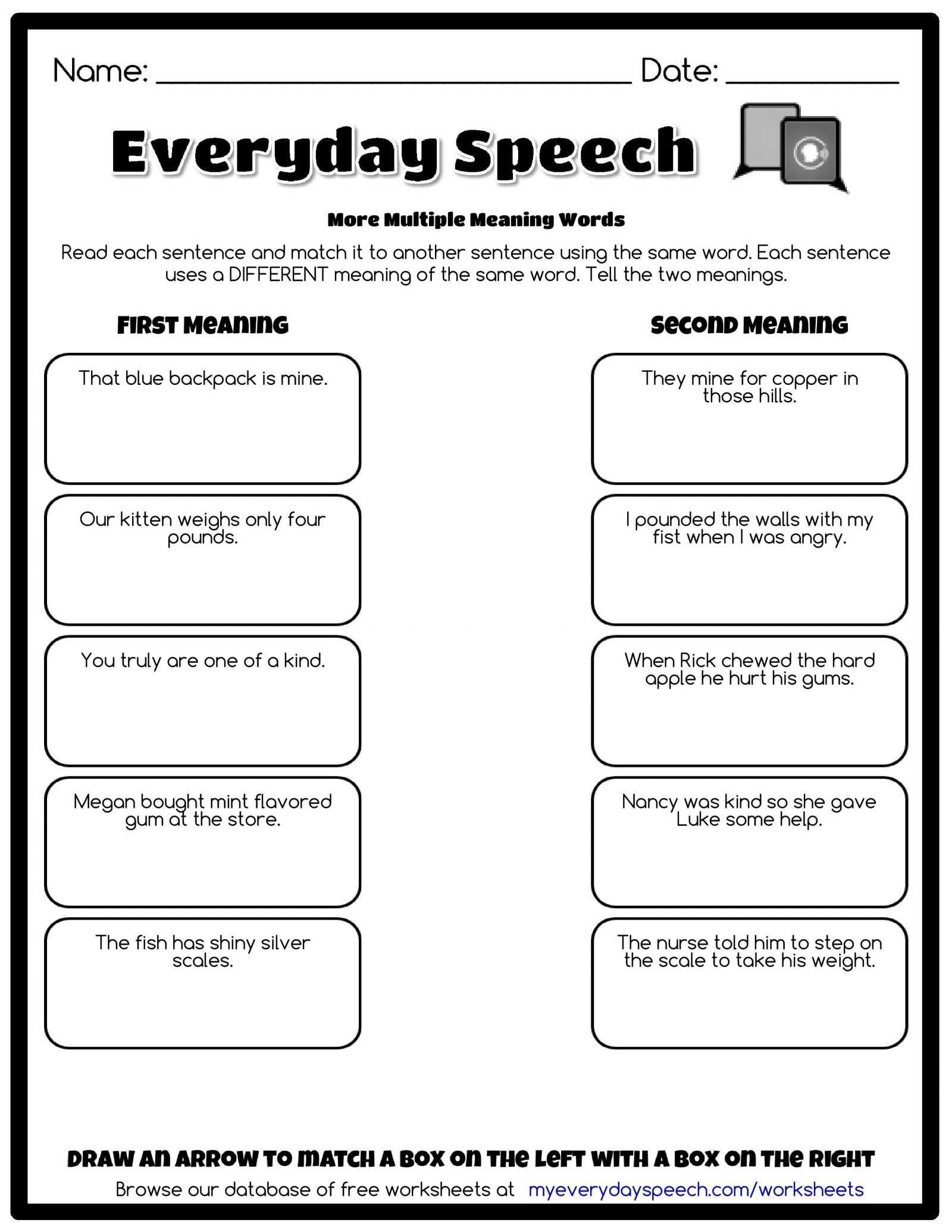 Multiple Meaning Words Worksheets 5th Grade and Pound Word Definition Worksheets Refrence Multiple Meaning