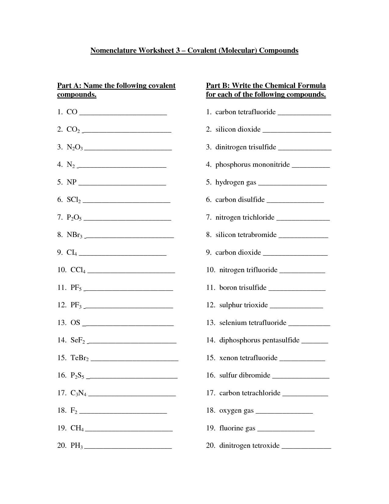 Naming Chemical Compounds Worksheet together with Naming Ionic and Covalent Pounds Worksheet No 2 or Types Of