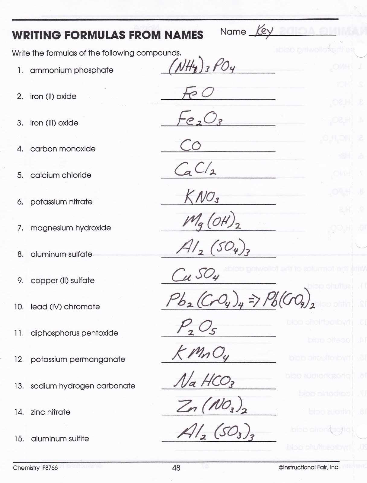 Naming Covalent Compounds Worksheet Answers Also Writing Chemical formulas for Binary Ionic Pounds Worksheet New