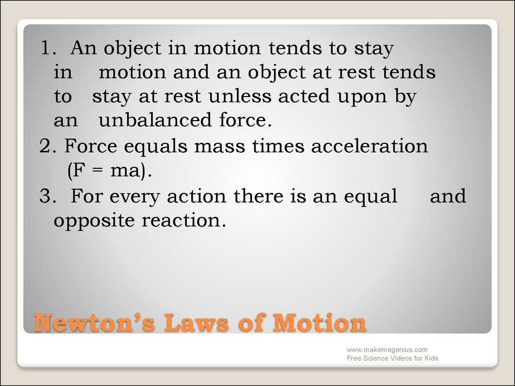 Newton's Second Law Of Motion Worksheet Answers together with Newtons Laws Of Motion Online Presentation