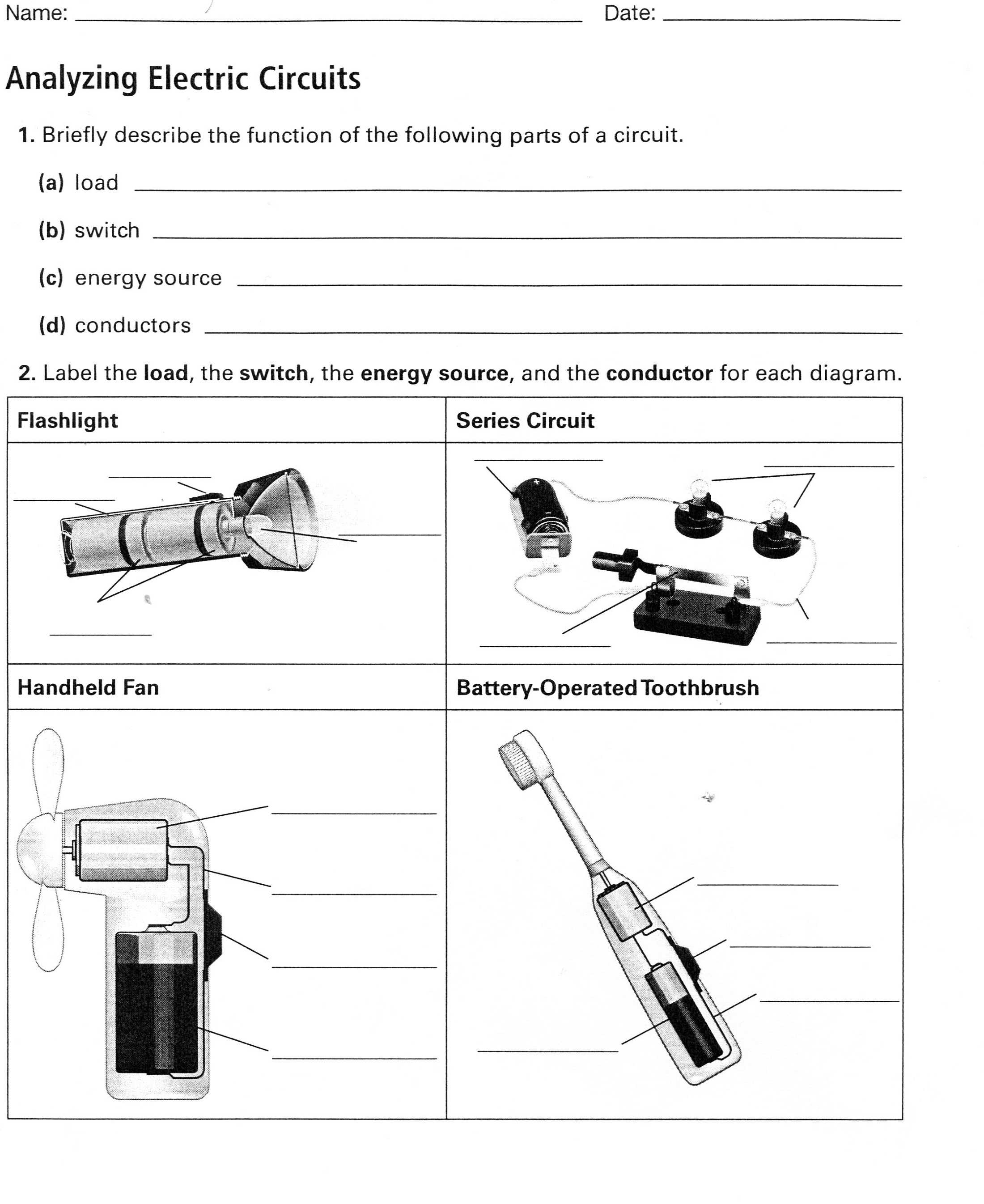 Parts Of A Microscope Worksheet Answers with Diagram Worksheets Fresh Circuit Diagram Worksheet Part 1 Circuit