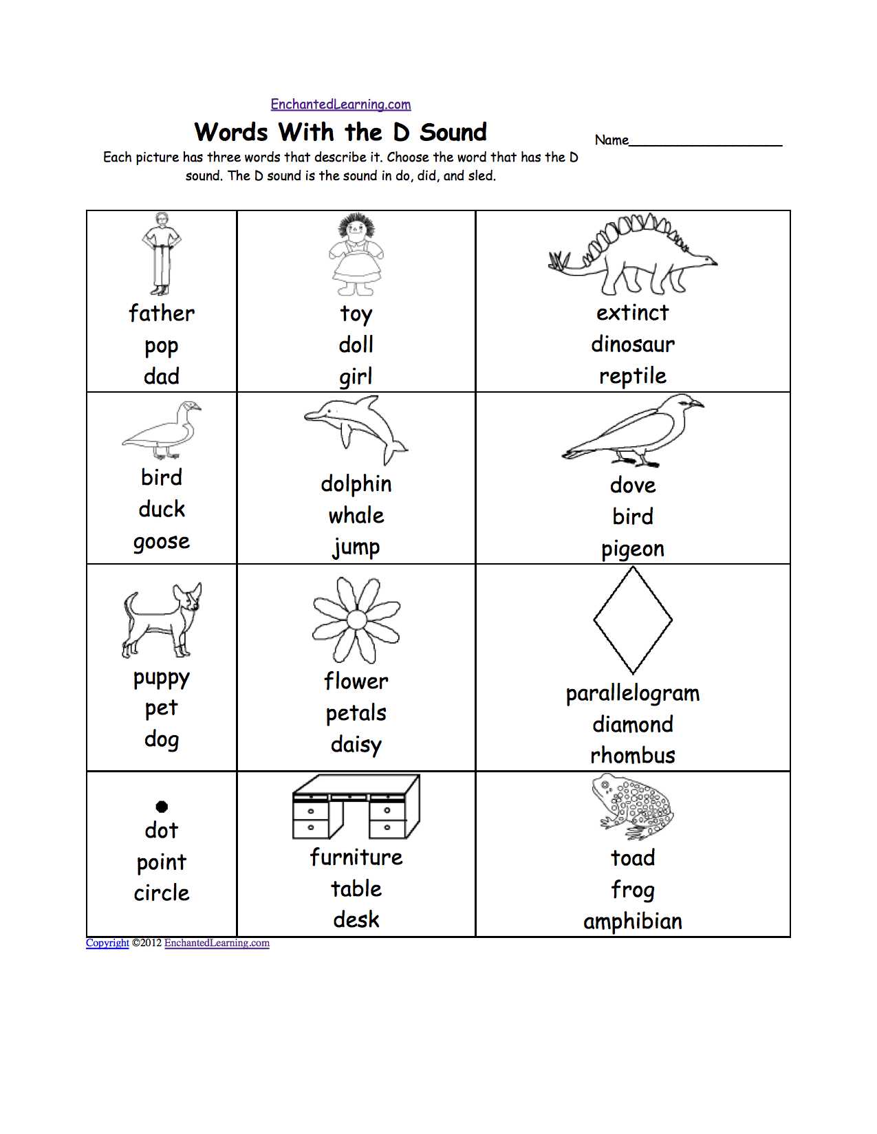 Phonics Worksheets Grade 1 and Letter D Alphabet Activities at Enchantedlearning